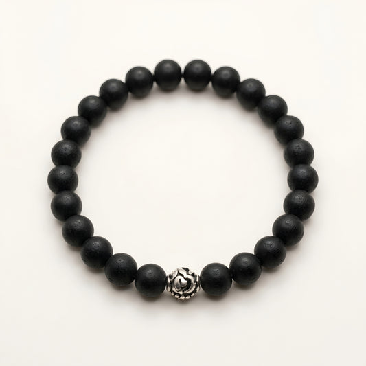 Lab Certified Divine Karungali (Black Ebony) wood bracelet with genuine 92.5 sterling silver bead, handcrafted natural wooden bracelet for men and women.