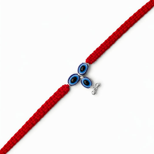 Sterling Silver Triple Nazar Bhabhi Rakhi