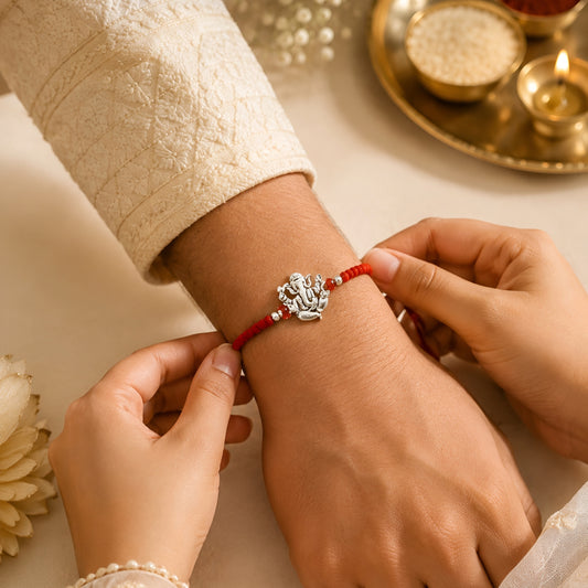 Ganesha Silver Rakhi | Ganpati Rakhi for Brother