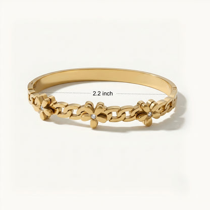 Gold Daisy Link Bracelet for Women