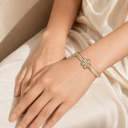 Gold Flower Bracelet for Women