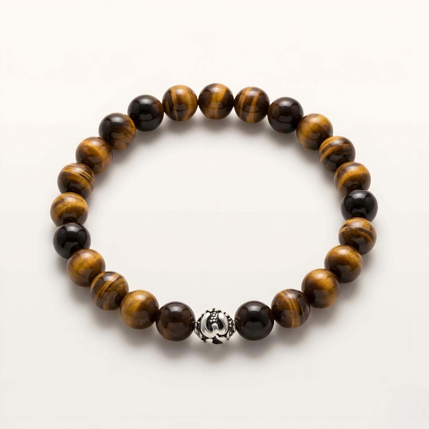Lab Certified Natural Tiger Eye gemstone bracelet with genuine 92.5 sterling silver bead, handcrafted beaded bracelet for men and women.