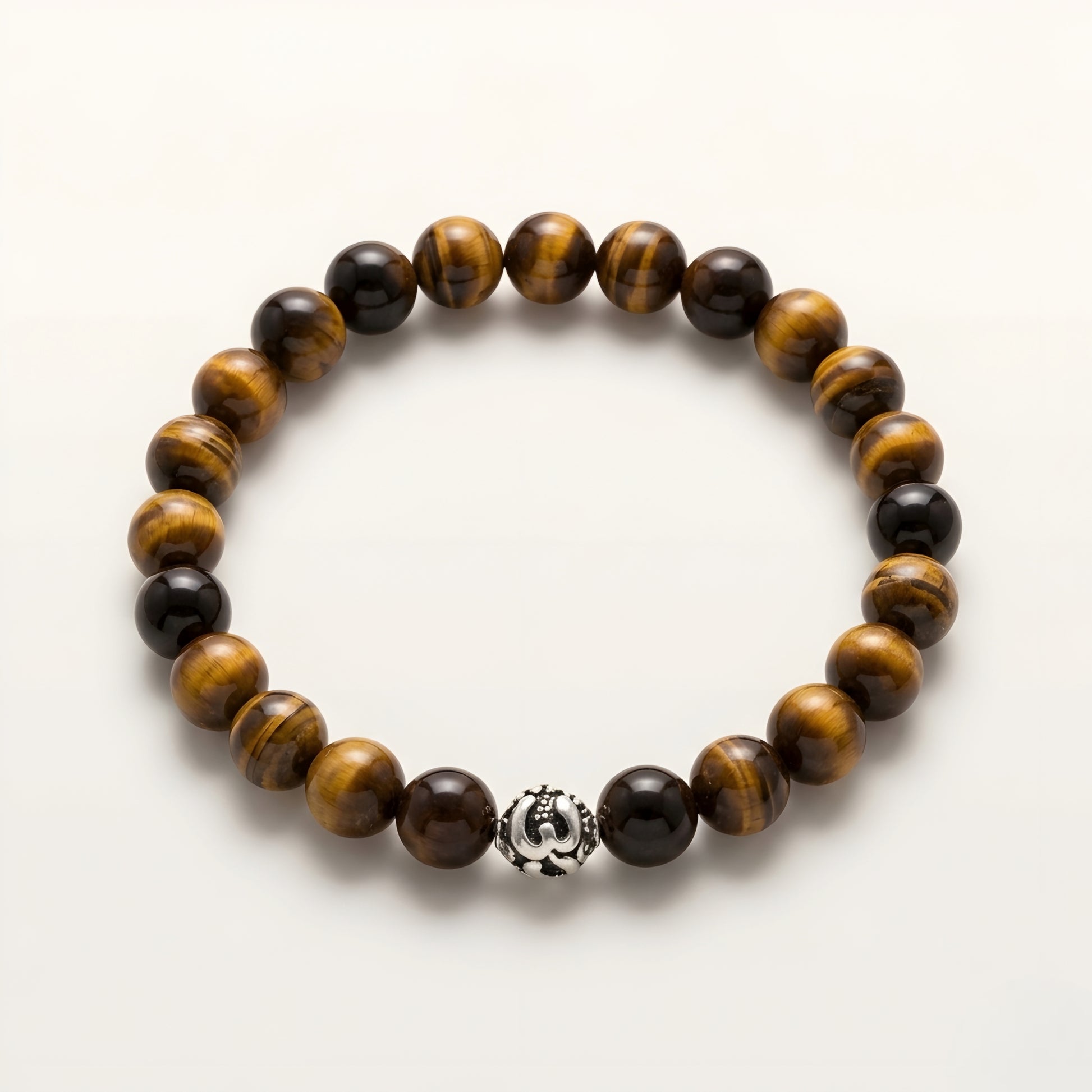 Lab Certified Natural Tiger Eye gemstone bracelet with genuine 92.5 sterling silver bead, handcrafted beaded bracelet for men and women.
