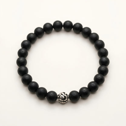 Lab Certified Divine Karungali (Black Ebony) wood bracelet with genuine 92.5 sterling silver bead, handcrafted natural wooden bracelet for men and women.