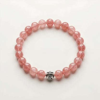 Lab Certified Sunstone gemstone bracelet with genuine 92.5 sterling silver bead, handcrafted natural gemstone bracelet for men and women.