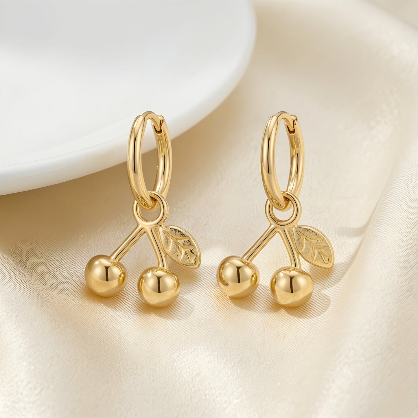 Golden Cherry Luxe Earrings
