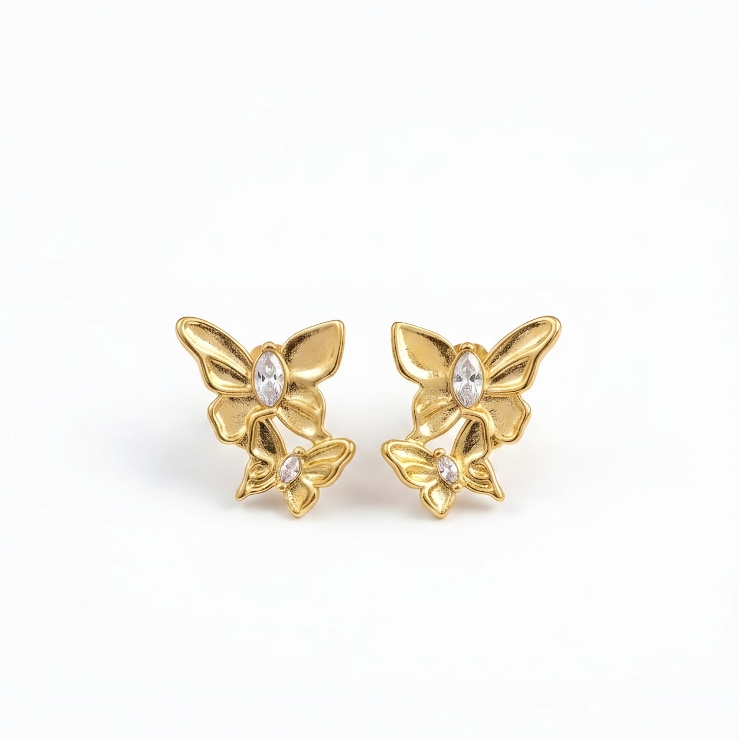 Golden Flutter Duo Stud Earrings