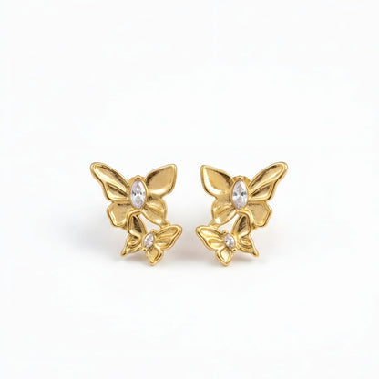 Golden Flutter Duo Stud Earrings