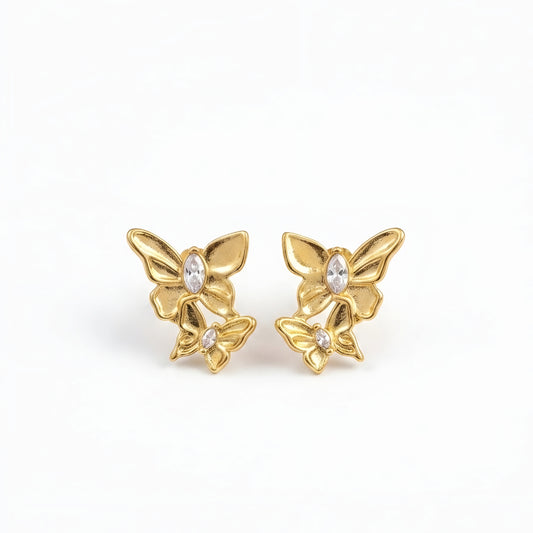 Golden Flutter Duo Stud Earrings