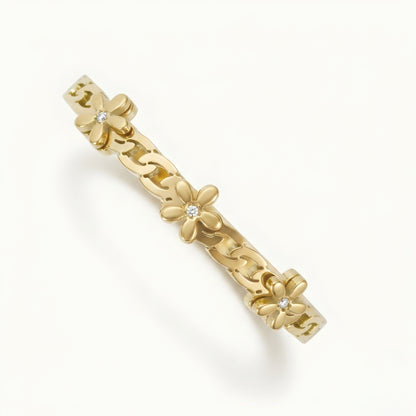 Gold Daisy Link Bracelet for Women