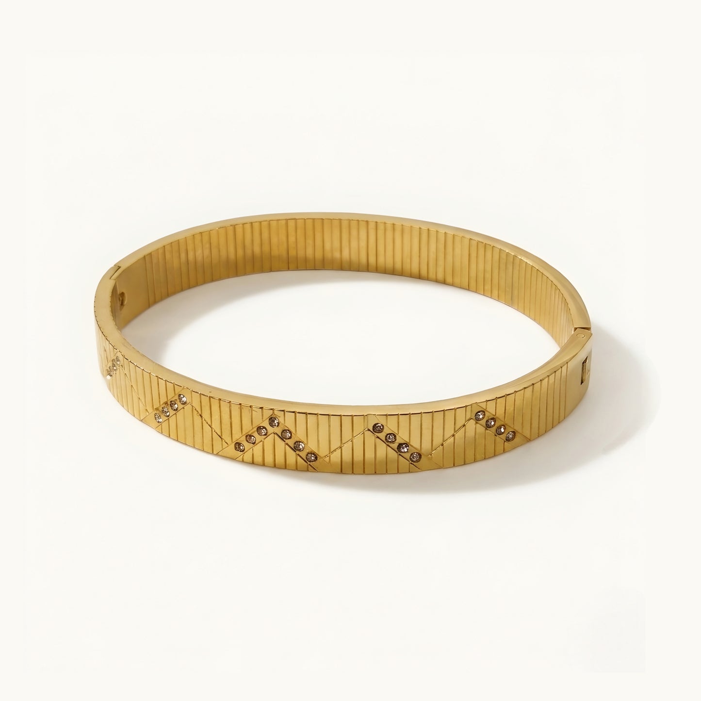 Auric Chevron Crystal Bangle