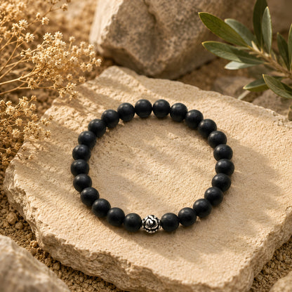 Lab Certified Divine Karungali (Black Ebony) wood bracelet with genuine 92.5 sterling silver bead, handcrafted natural wooden bracelet for men and women.