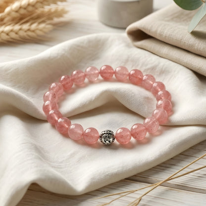Lab Certified Sunstone gemstone bracelet with genuine 92.5 sterling silver bead, handcrafted natural gemstone bracelet for men and women.