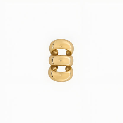 Gold plated dome ear cuff for women with smooth polished finish, no piercing ear cuff, anti-tarnish minimalist statement jewellery for everyday and party wear.