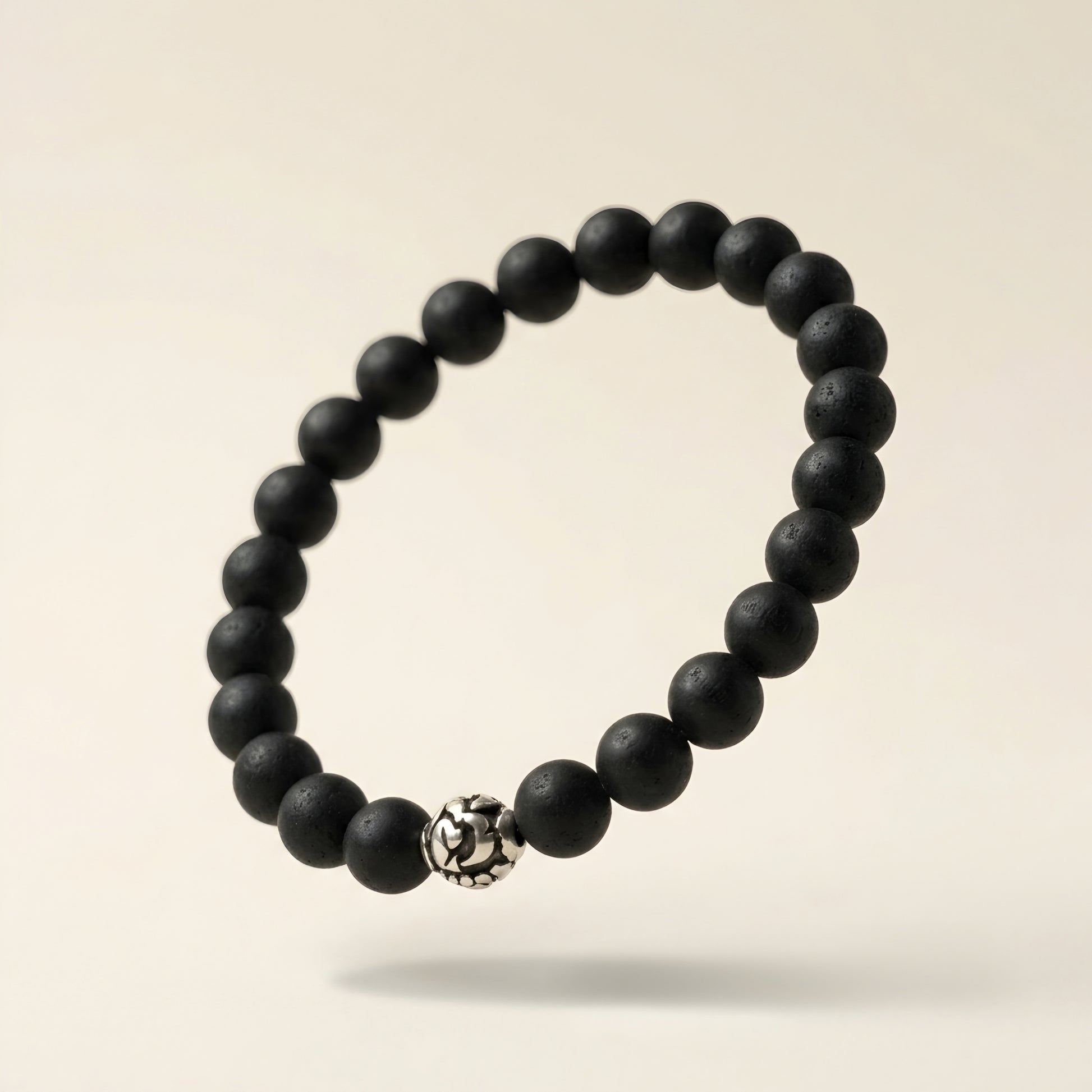 Lab Certified Divine Karungali (Black Ebony) wood bracelet with genuine 92.5 sterling silver bead, handcrafted natural wooden bracelet for men and women.