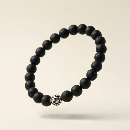Lab Certified Divine Karungali (Black Ebony) wood bracelet with genuine 92.5 sterling silver bead, handcrafted natural wooden bracelet for men and women.