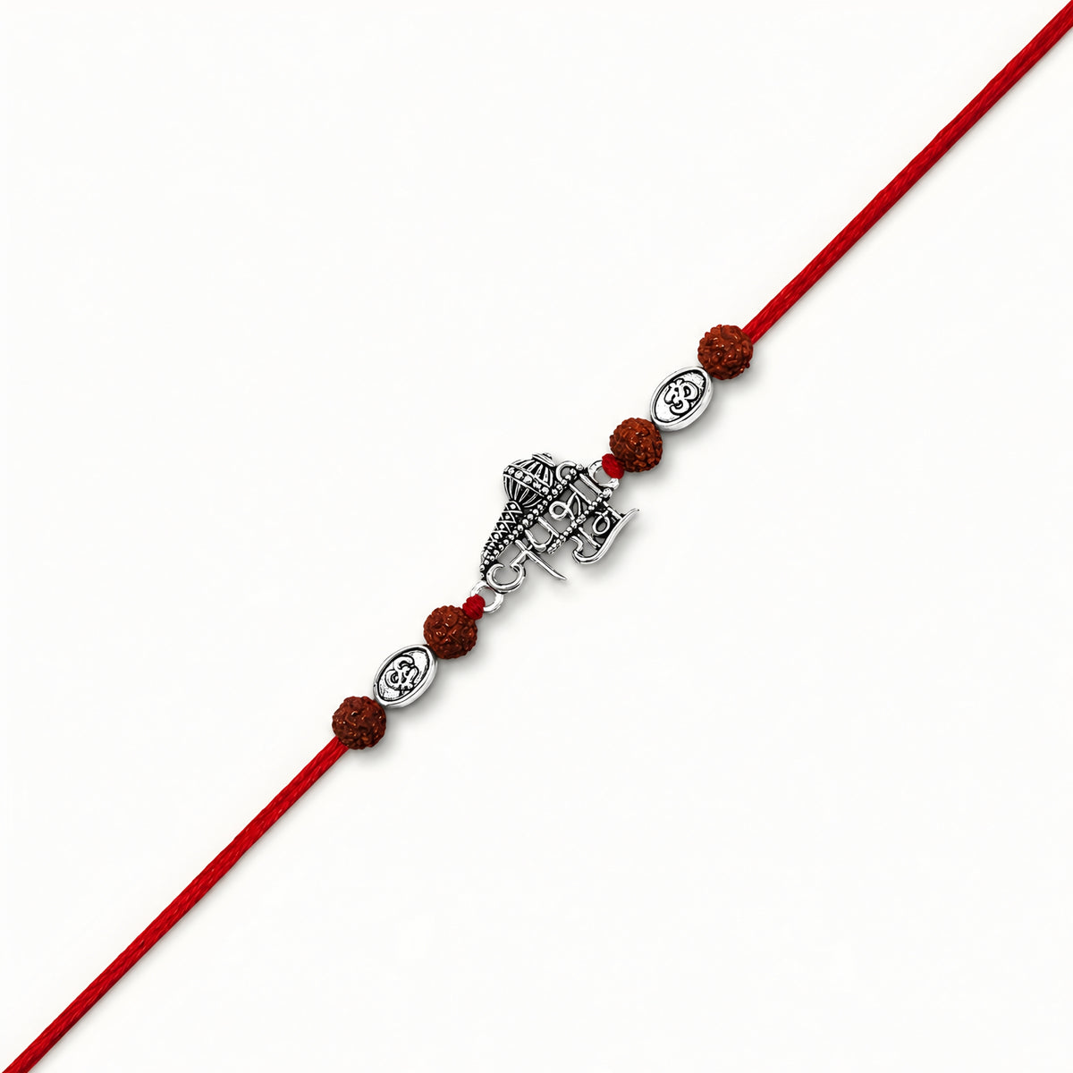 Silver Jai Shree Ram Gada Rudraksha Rakhi