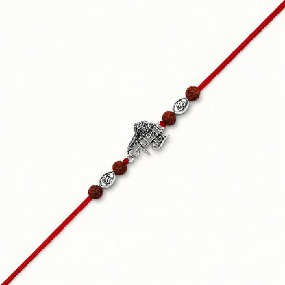 Silver Jai Shree Ram Gada Rudraksha Rakhi