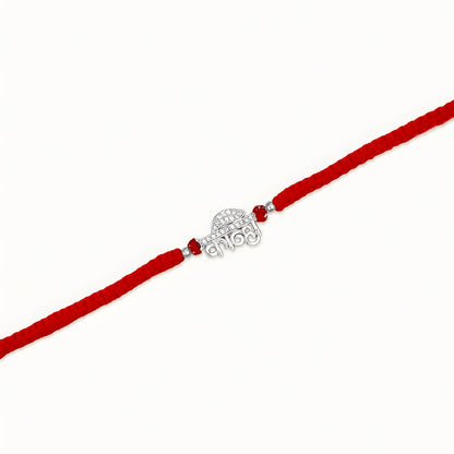 Kanha 925 silver Rakhi with Krishna flute and peacock feather design