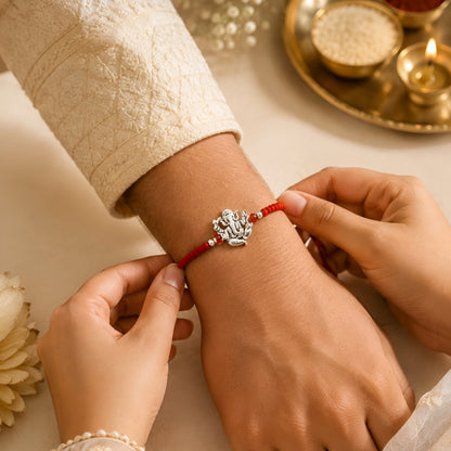 Ganesha Silver Rakhi | Ganpati Rakhi for Brother