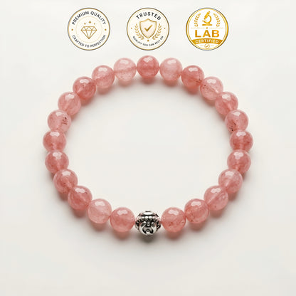 Lab Certified Sunstone gemstone bracelet with genuine 92.5 sterling silver bead, handcrafted natural gemstone bracelet for men and women.