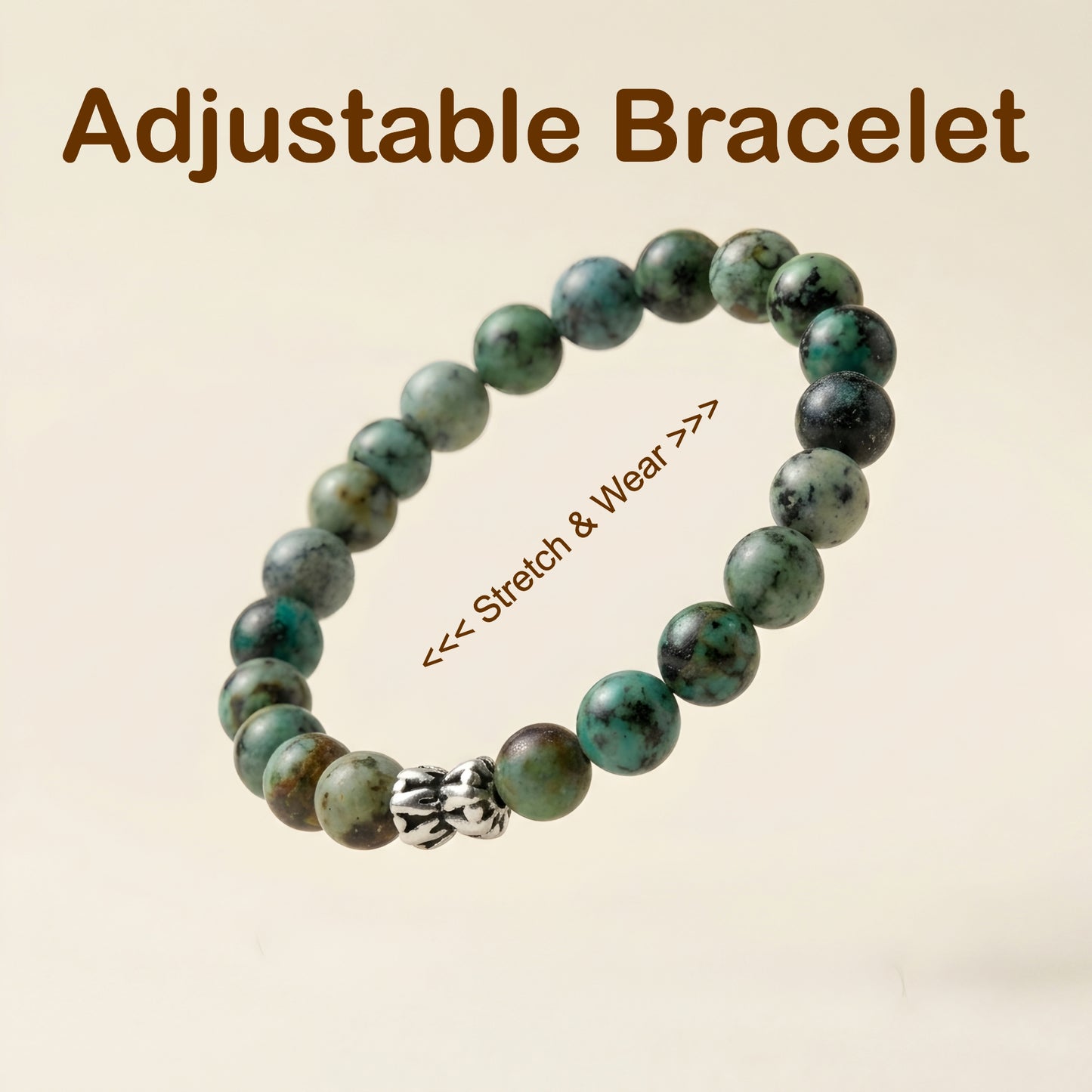 African Turquoise Bracelet with 92.5 Sterling Silver Bead (Lab Certified)