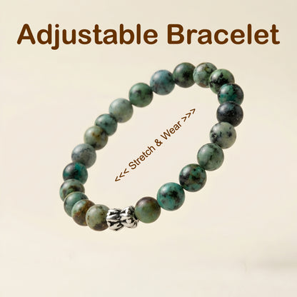 African Turquoise Bracelet with 92.5 Sterling Silver Bead (Lab Certified)