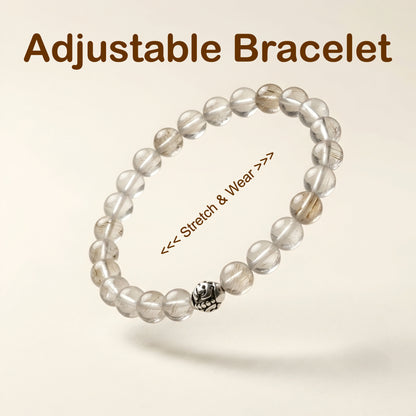 Divine Sphatik Bracelet with 92.5 Sterling Silver Bead (Lab Certified)
