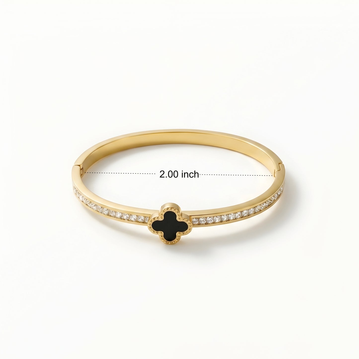 Aurielle Black Clover Crystal Bracelet