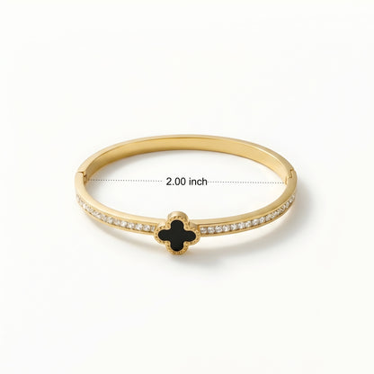 Aurielle Black Clover Crystal Bracelet